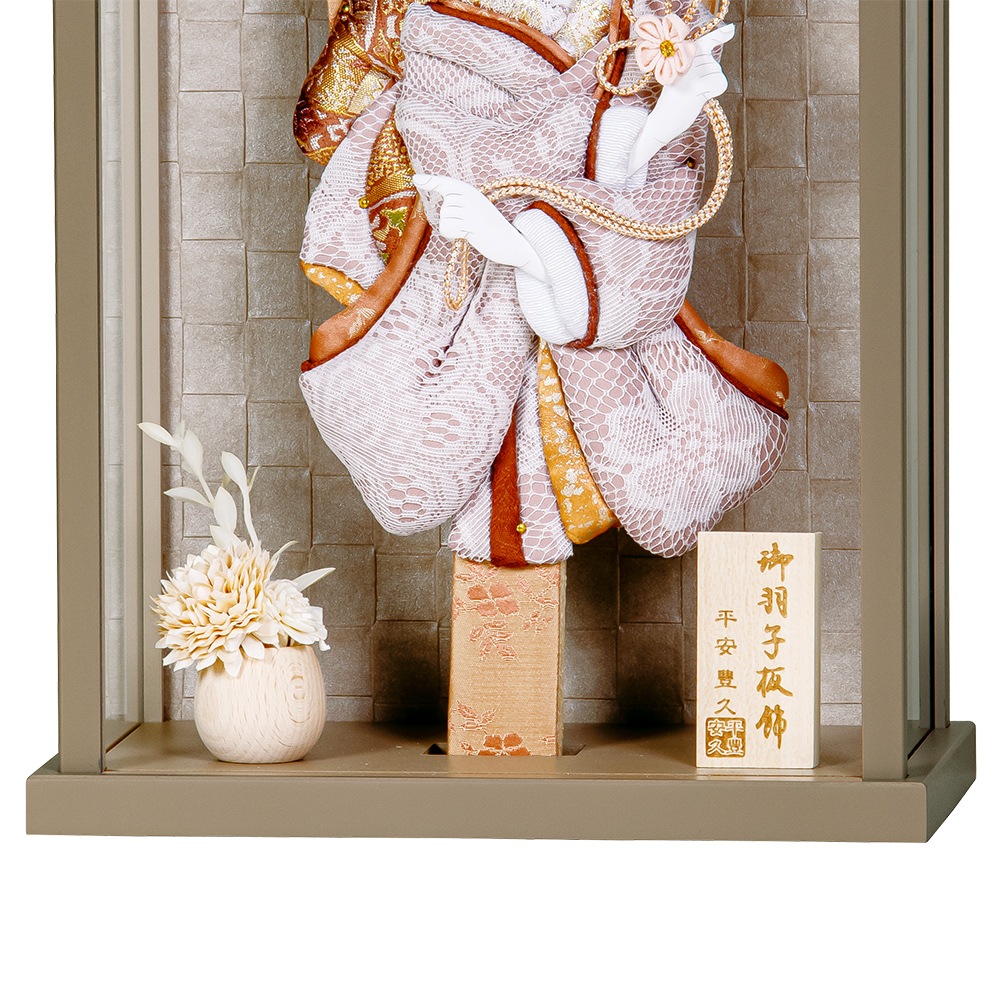 羽子板飾り　8号 レビュープレゼント】つまみ細工羽子板飾り 8号 パープルD