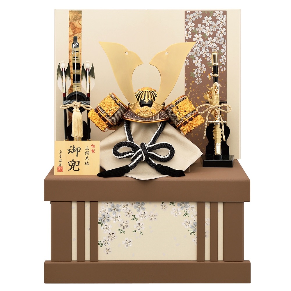 五月人形 お祝い 初節句 コンパクト 兜飾り 収納飾り 10号 紫段兜