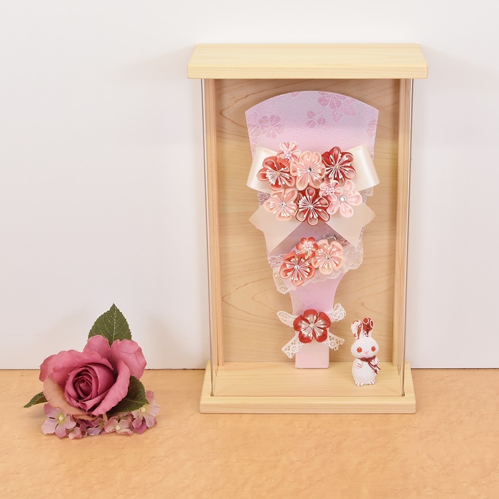 お正月飾り 羽子板ケース入り 正絹手作り