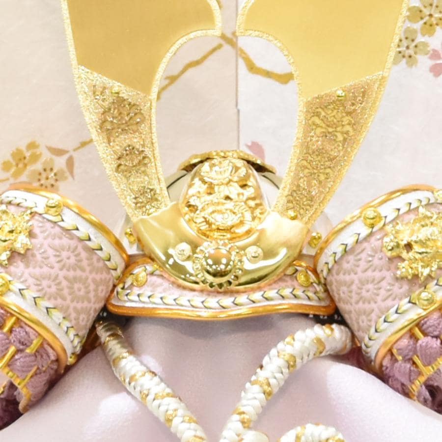 五月人形 コンパクト 久月作 兜飾り おしゃれ 平飾り ピンク 桜 送料