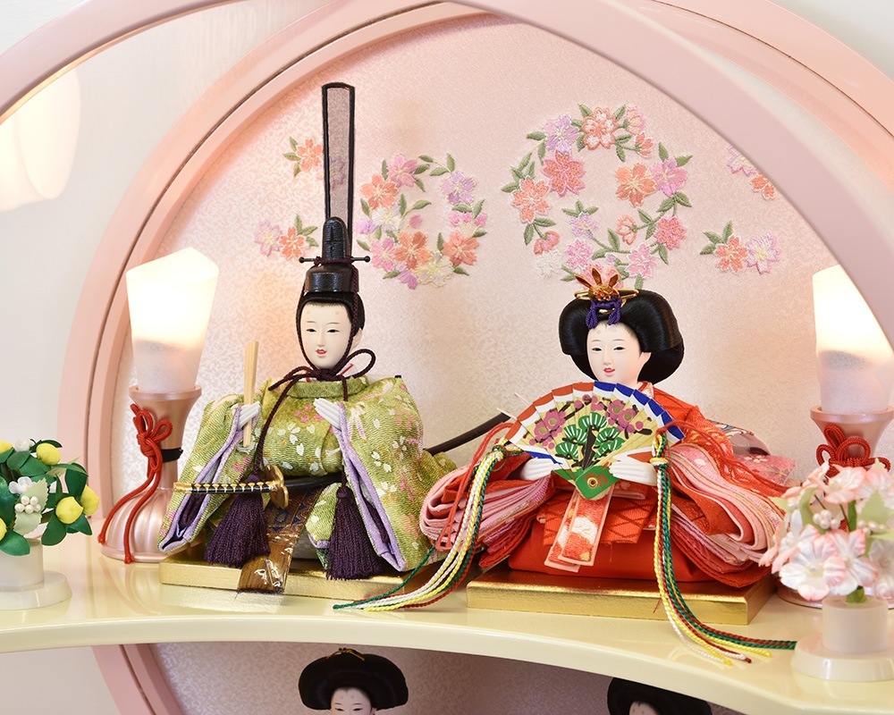 雛人形 コンパクト ミニサイズ 選べる 円形 丸型 女の子 初節句 ケース