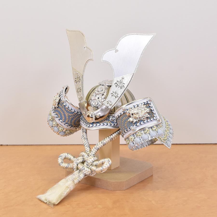 五月人形 コンパクト おしゃれ 久月作 兜 5月人形 ミニ 白 コンパクト