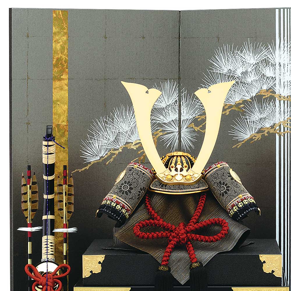 五月人形 5月人形 兜飾り 13号 陽炎兜 二曲屏風 おしゃれ |