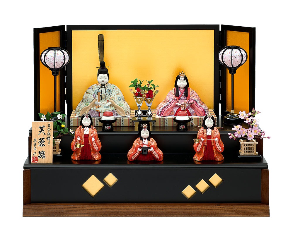 雛人形 真多呂 木目込み 高級 シンプル モダン 古今段飾り芙蓉雛官女付