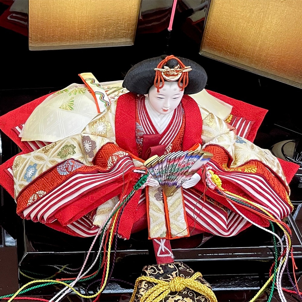 雛人形 親王飾り ひな人形 コンパクト 金屏風 初節句 優香 お雛様