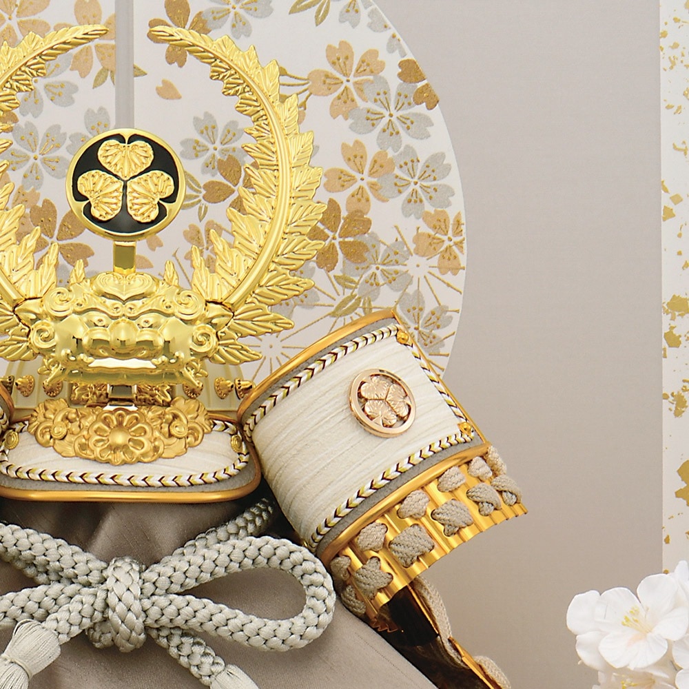 五月人形 徳川 お祝い 初節句 コンパクト 兜飾り 平飾り 5号 白金徳川