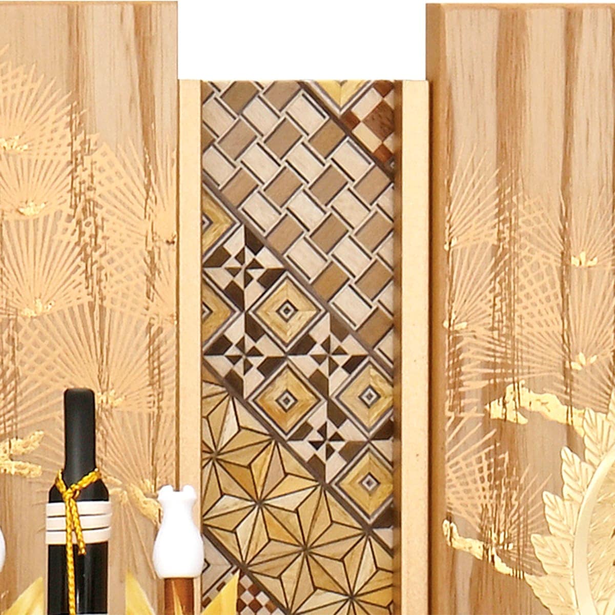 五月人形 収納飾り コンパクト 徳川 兜飾り 寄木細工 ミニ おしゃれ 金