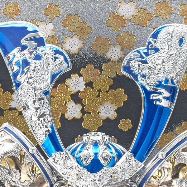 五月人形 ケース飾り 青色 ブルー コンパクト アクリルケース入り