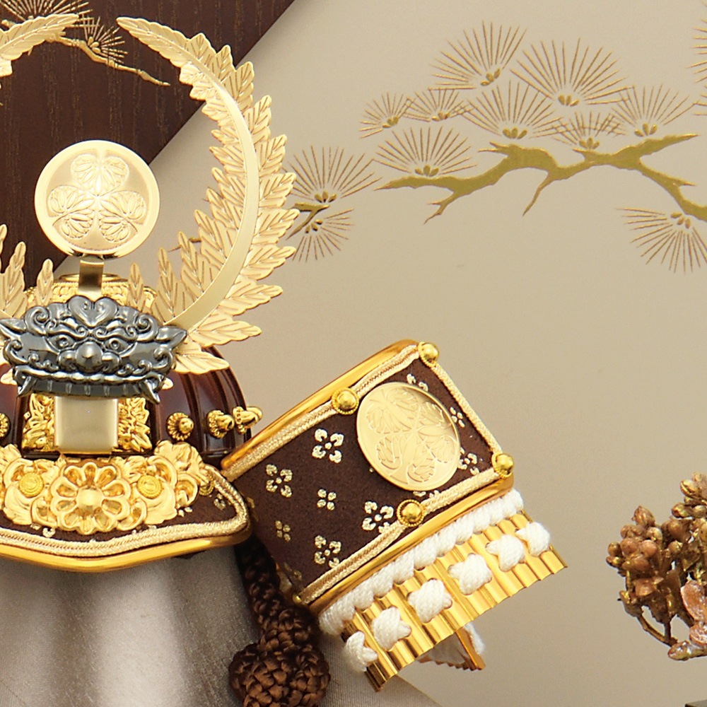 五月人形 徳川 お祝い 初節句 コンパクト 兜飾り 平飾り 7号 漆 徳川兜