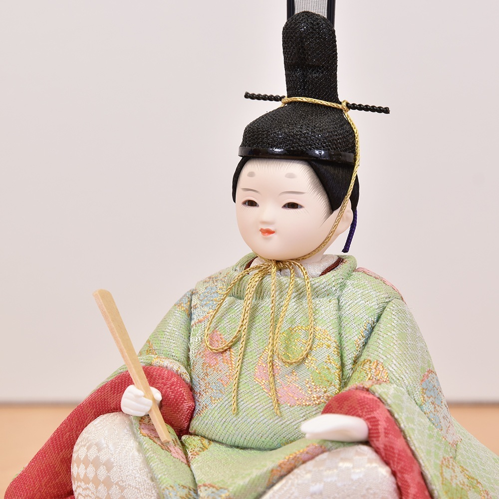 雛人形 ひな人形 お祝い 木目込み 柿沼東光 5人 白 丸型 284 セット