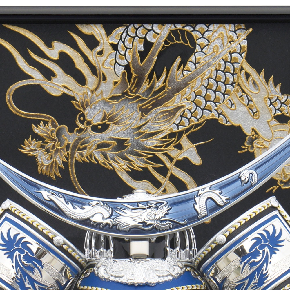 五月人形　ケース 1度のみ使用 伊達政宗 五月人形 コンパクト ケース入り 伊達 ブルー 兜 ケース飾り 12号 伊達