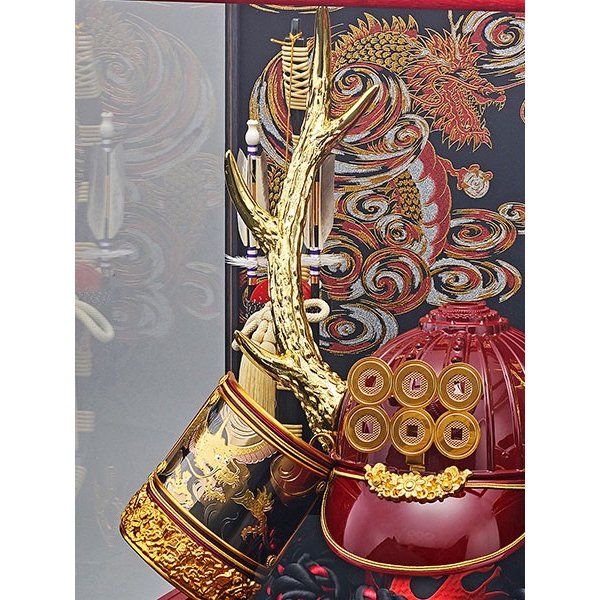 五月人形 コンパクト 真田幸村 ケース飾り 五月人形 オルゴール付き 五月人形 佳月 真田幸村 兜ケース飾り コンパクト