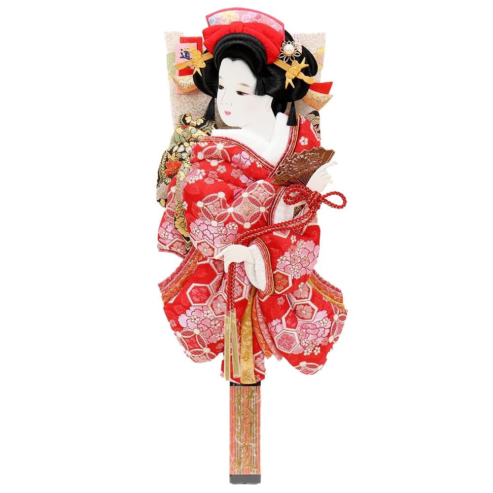 羽子板 単品 お祝い 15号 花小町振袖 道成寺 赤 ピンク おしゃれ 
