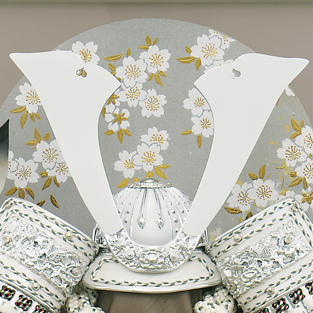 五月人形 お祝い 初節句 コンパクト 兜飾り ケース飾り 12号 中鍬兜銀