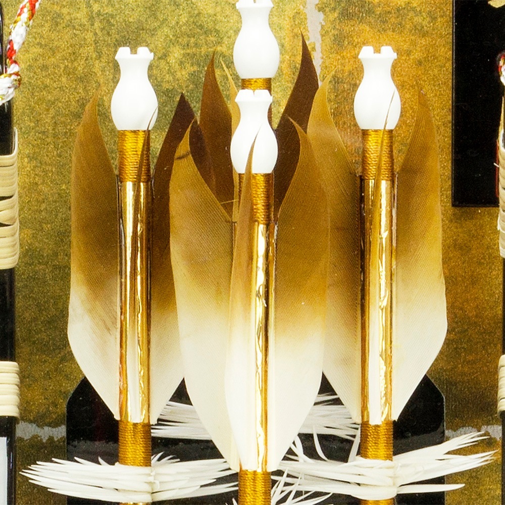 破魔弓 コンパクト おしゃれ お祝い 8号 律 G ガラス ケース飾り 茶