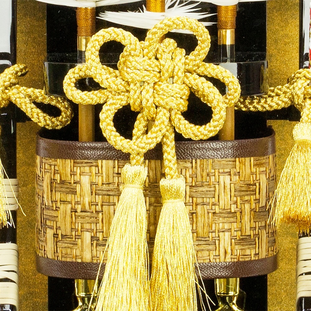 破魔弓 コンパクト おしゃれ お祝い 8号 律 G ガラス ケース飾り 茶