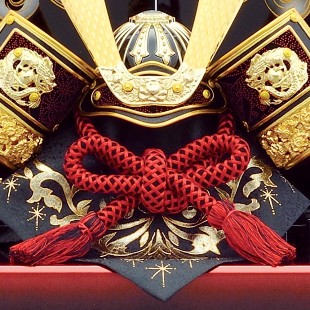 五月人形 5月人形 兜飾り 収納式 12号 中鍬竜貴兜 収納飾り 赤