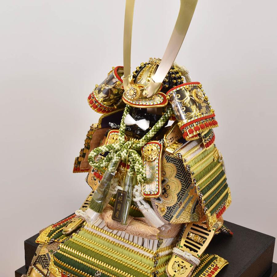 五月人形 コンパクト おしゃれ 鎧飾り7号 緑段 5月人形 摩天楼 台 令桜