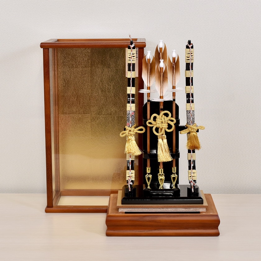 破魔弓 ケース飾り 10号 蓬莱 ガラスケース 破魔矢飾り おしゃれ 初