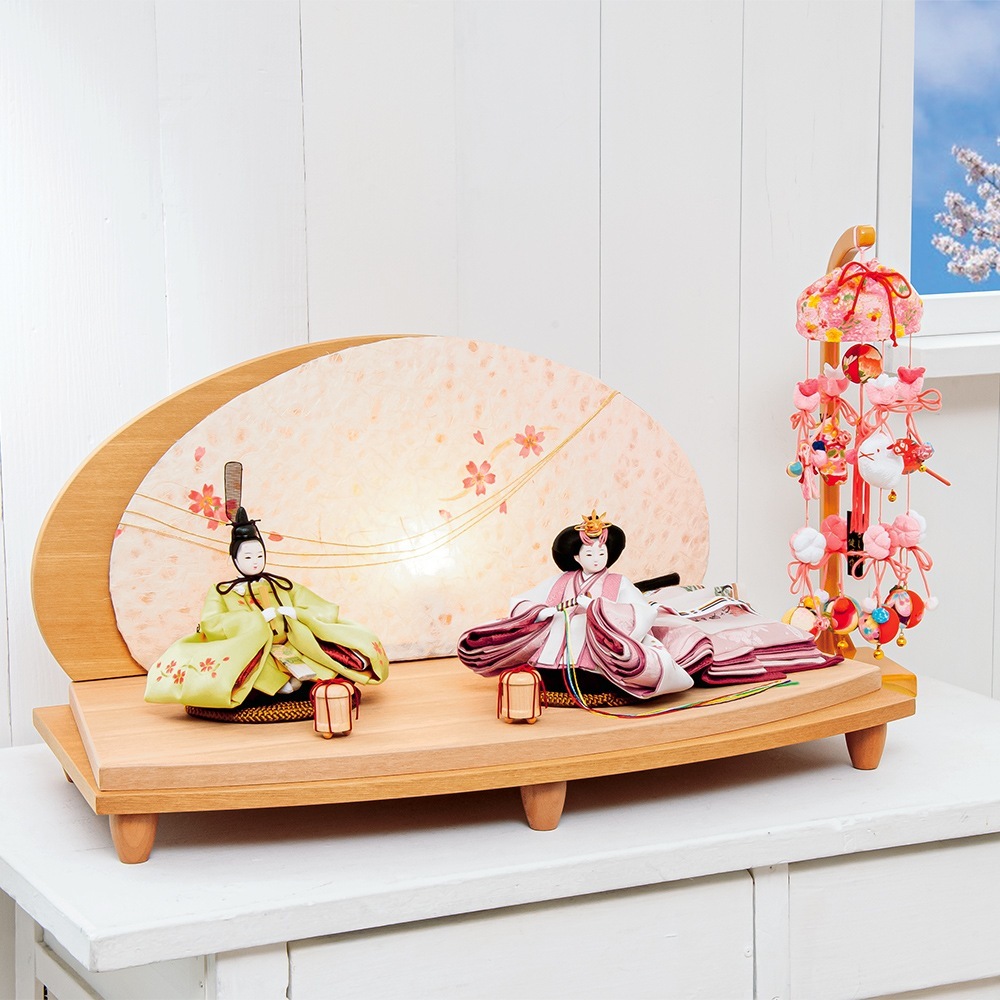 雛人形 お祝い ひな人形 平飾り 親王飾り みよ 二人飾り 人形師 柴田家