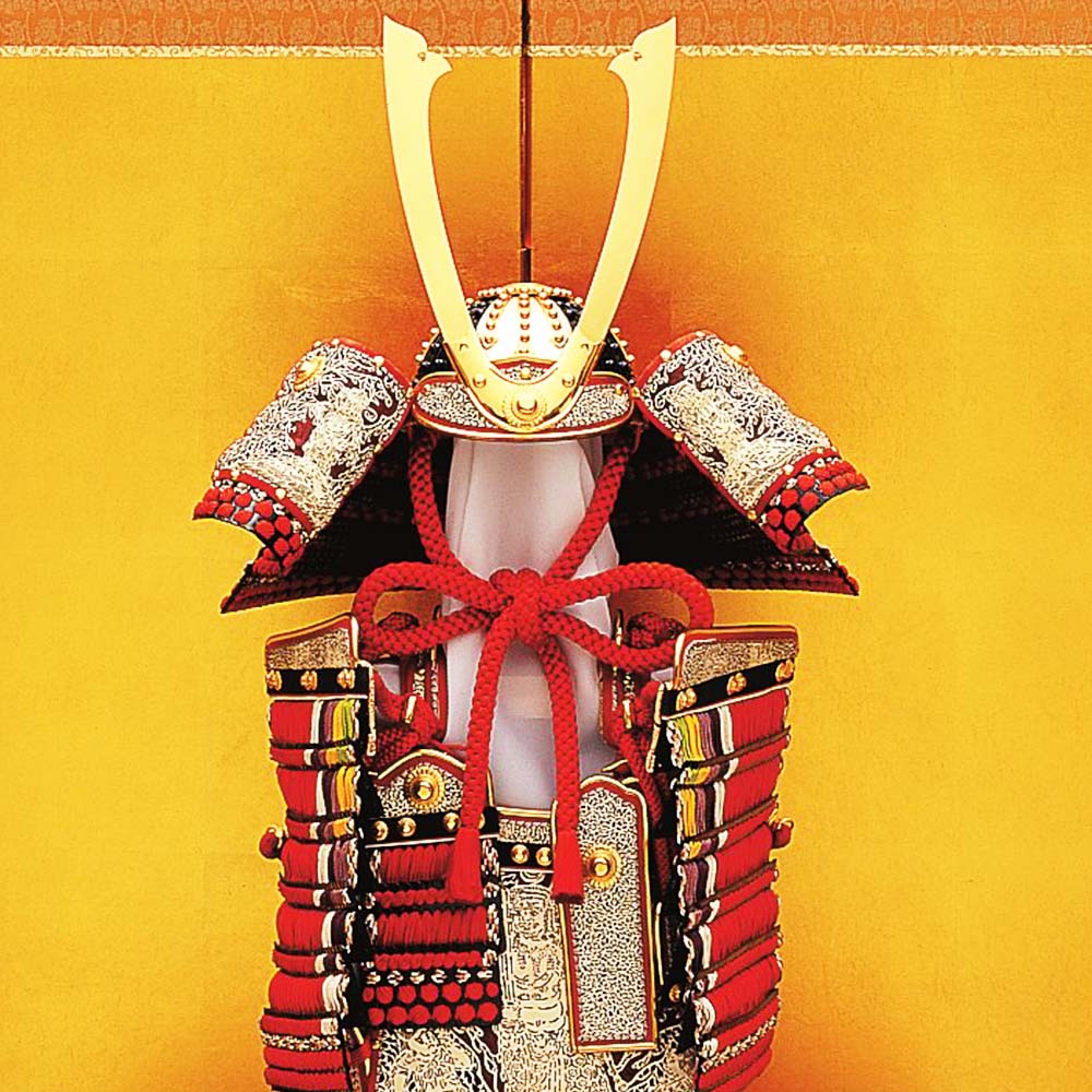 五月人形 真多呂人形作 鎧飾り 加藤一胄作 二分の一 極上妻取 鎧飾り
