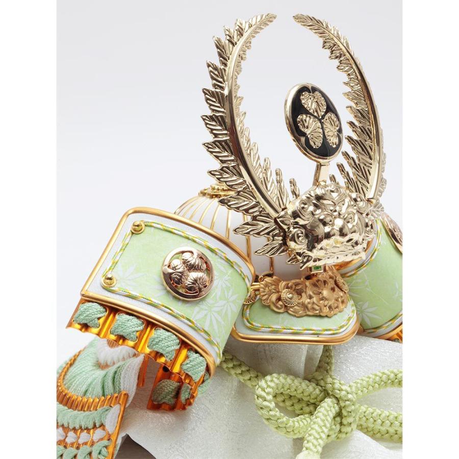 五月人形 久月作 コンパクト お祝い 兜飾り 収納飾り 徳川家康 正絹