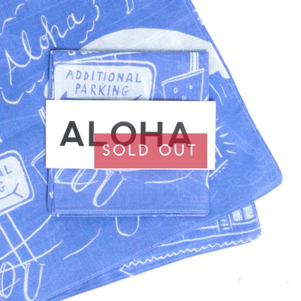 2330SOHO｜ハンカチ/ クチデザイン/ ALOHA イラスト