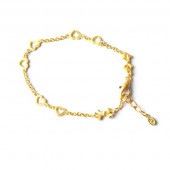 オープンハートとリボン 純金ブレスレット|ブレスレット|レディース