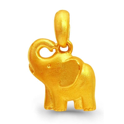 可愛いエレファント 純金ペンダント