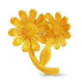 寄り添う２輪の花のデザイン 純金ペンダント|ペンダント|レディース