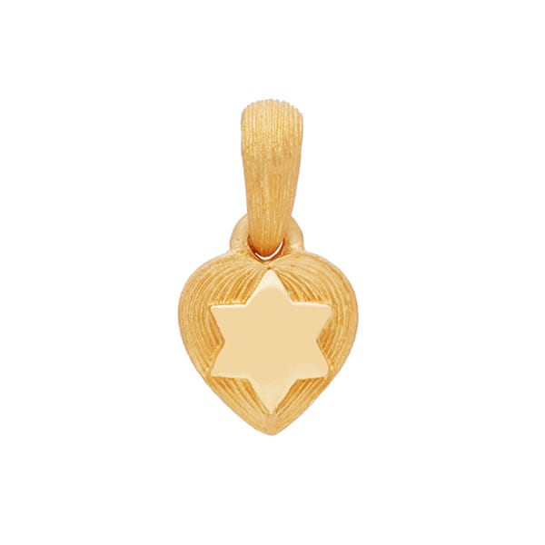 ハートの中に輝くスター 純金ペンダント