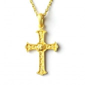 レースのように繊細なクロス 純金ペンダント|ペンダント|レディース