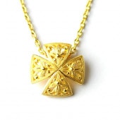 レース模様のクロスモチーフ 純金ペンダント|ペンダント|レディース