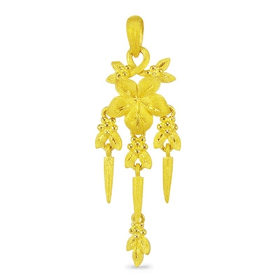 揺れる花網をヒントに 純金ペンダント