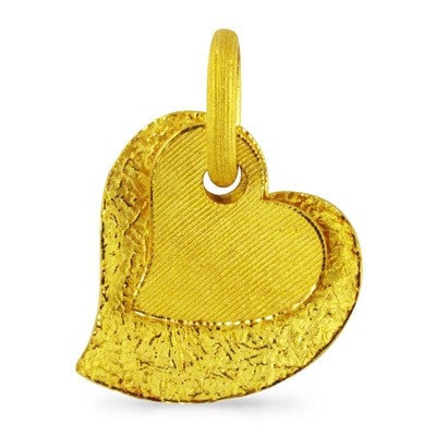 重なり合うハートがモチーフ 純金ペンダント