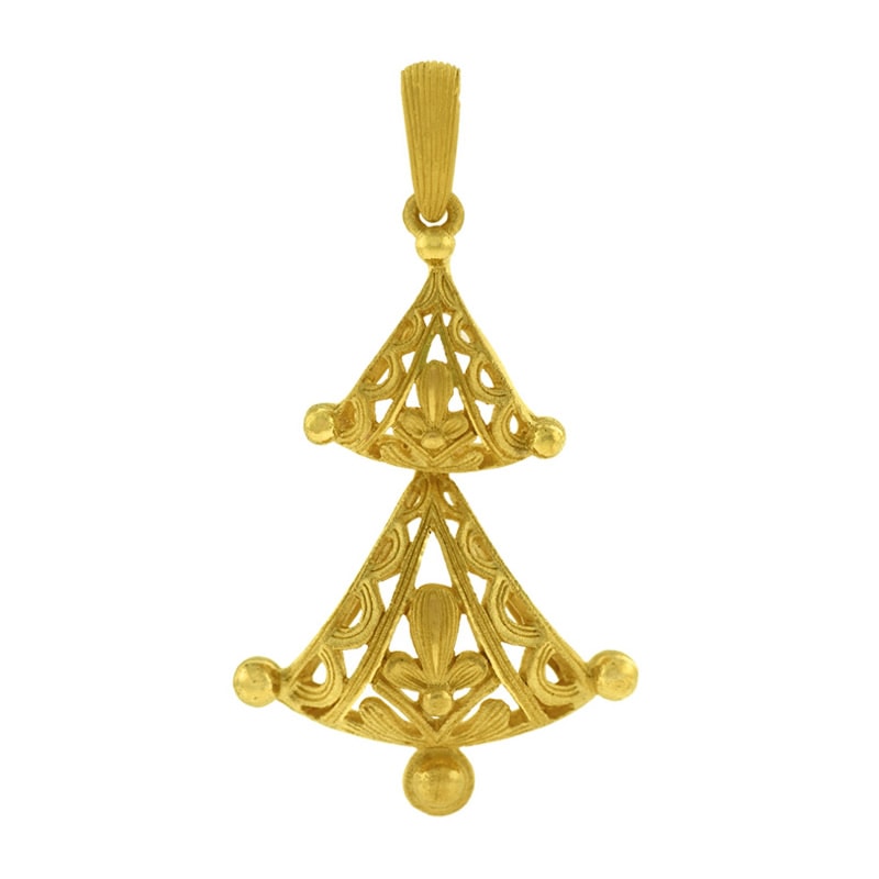 エキゾチックなデザイン 純金ペンダント