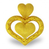 豊かな表情のハートモチーフ 純金ペンダント|ペンダント|レディース