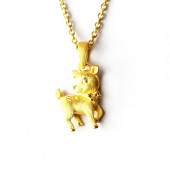 リボンも可愛い小鹿 純金ペンダント|ペンダント|レディース