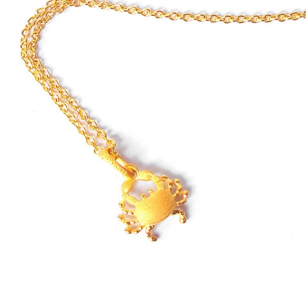 蟹 純金ペンダント （SV925チェーン付き）