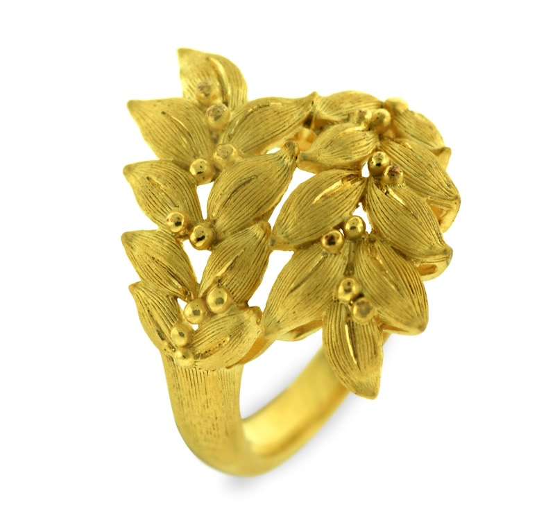 月桂樹 ローリエ 純金リング