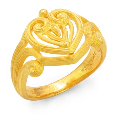 ハートモチーフ 純金リング