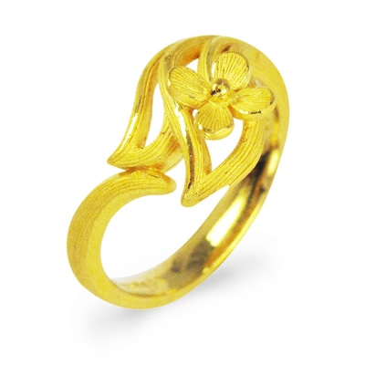 フラワーモチーフ 純金リング