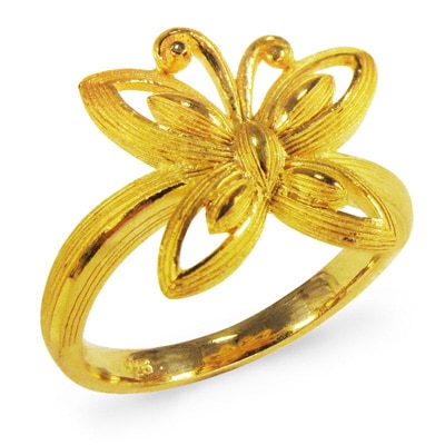 バタフライ 純金リング