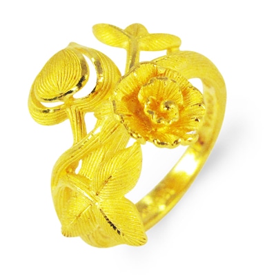 フラワー 純金リング