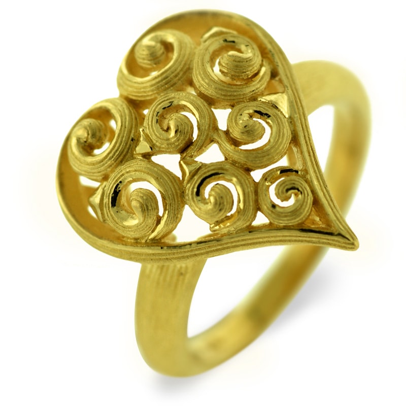 愛のメッセージを大人のデザイン 純金リング