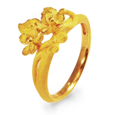 アーティスティックなシルエット 純金リング