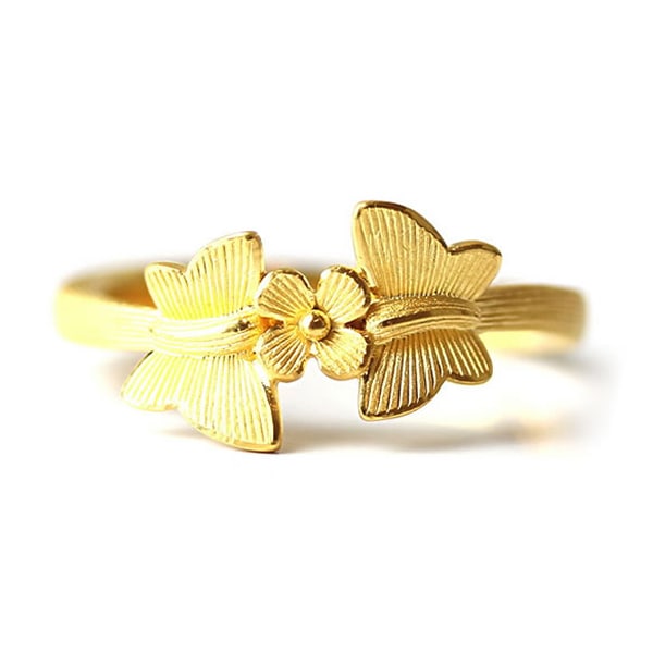 スウィートバタフライ 純金リング