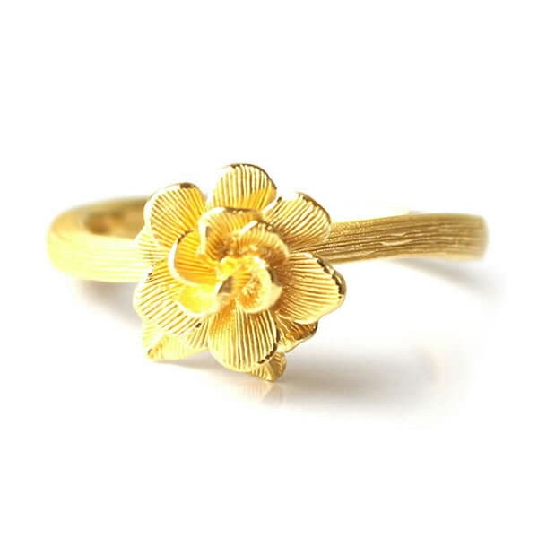 一輪の花 純金リング