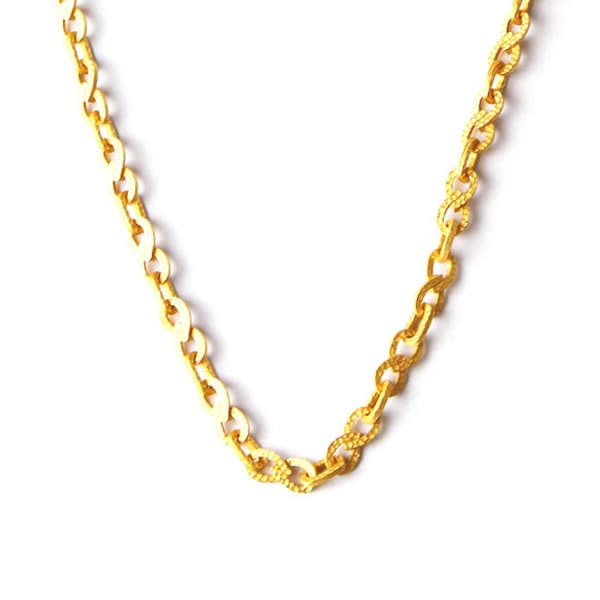 【即日お届け】＜メンズ＞2面カット 太アズキ 純金ネックレス(長50cm) 