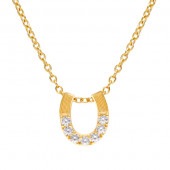 ＜メンズ＞ダイヤモンド ホースシュー 純金ペンダント（ネックレス紐付）